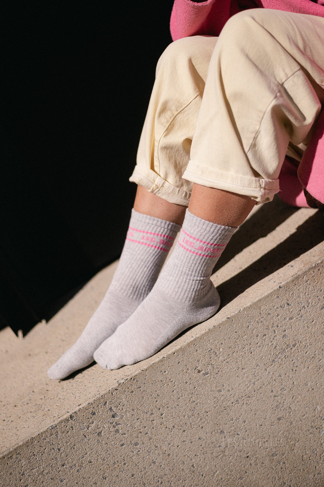 Fille à papa socks light grey/pink