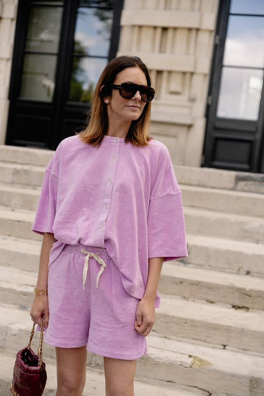 Les Jumelles Naram oversized shirt soft fuchsia