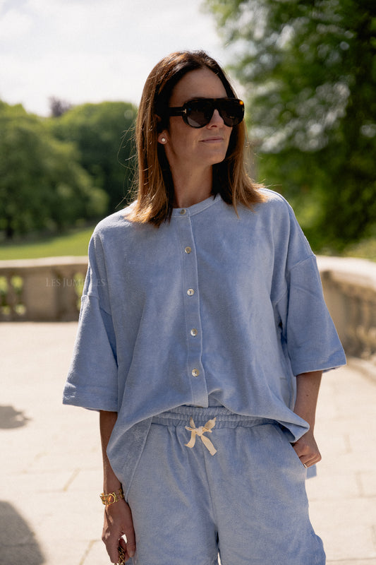 Les Jumelles Naram oversized shirt lavender blue