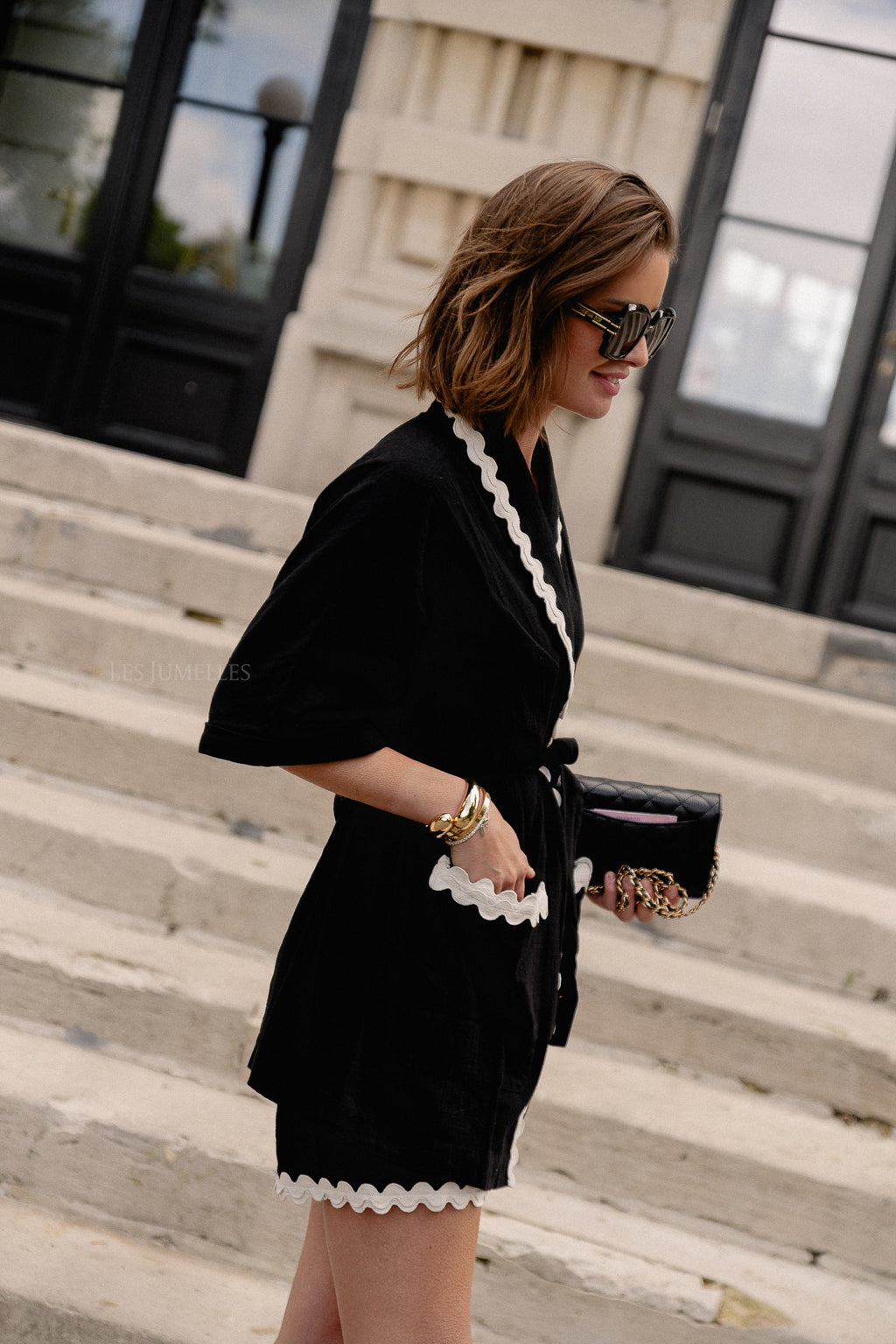 VIManda wavy 2/4 kimono black beauty/birch