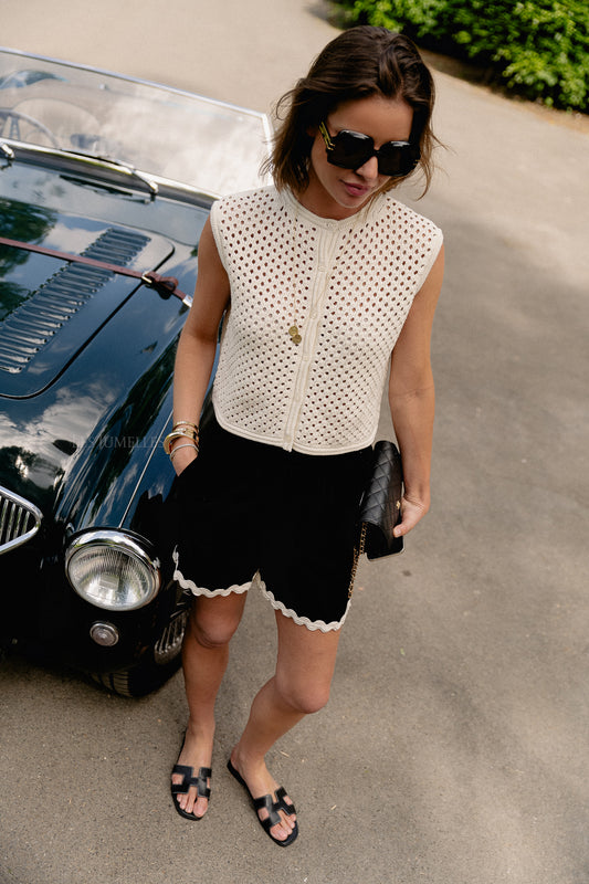 Les Jumelles Mina top antique white