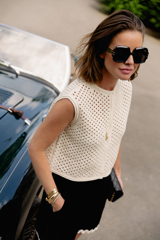 Les Jumelles Mina top antique white