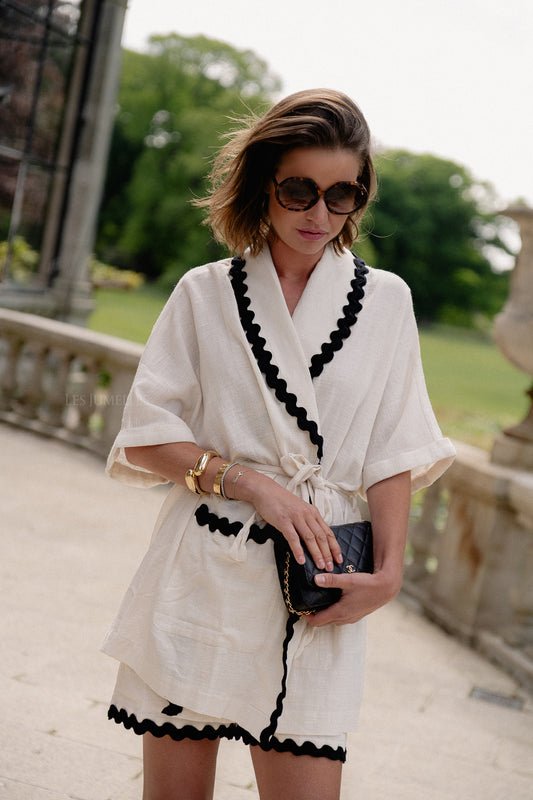 Les Jumelles VIManda wavy 2/4 kimono birch/black beauty