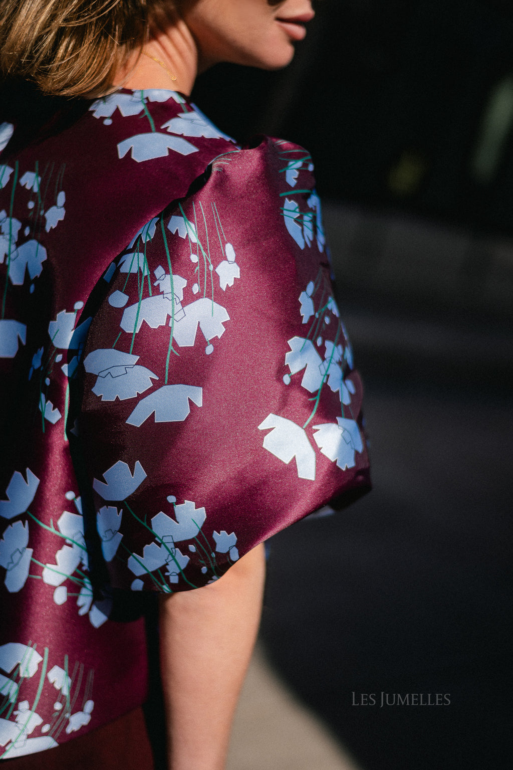 Charlotte blouse viola print burgundy/baby blue