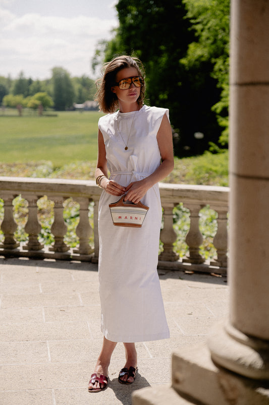 Les Jumelles SLFHalley shoulderpad ankle dress bright white