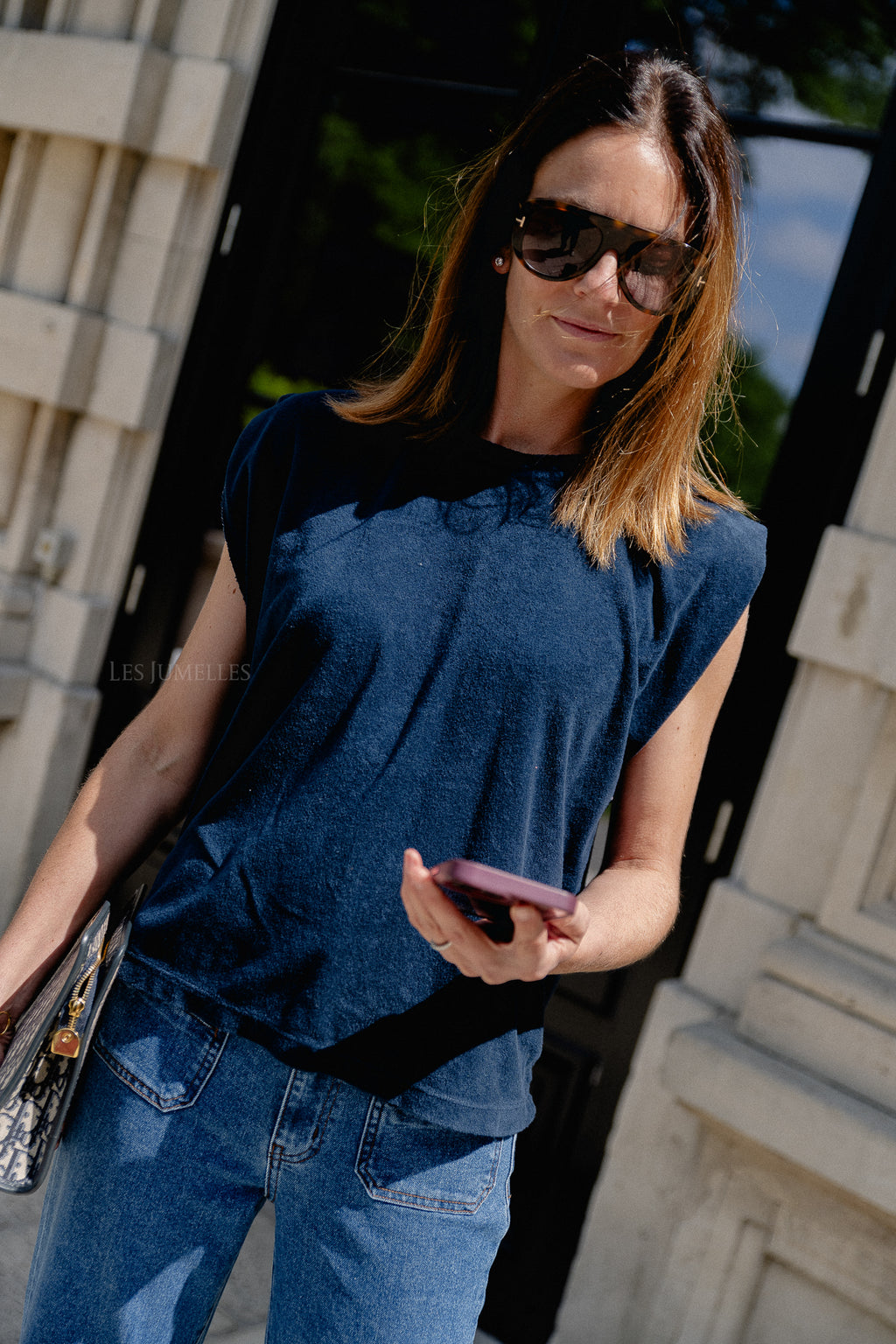 Clara SS terry shirt navy