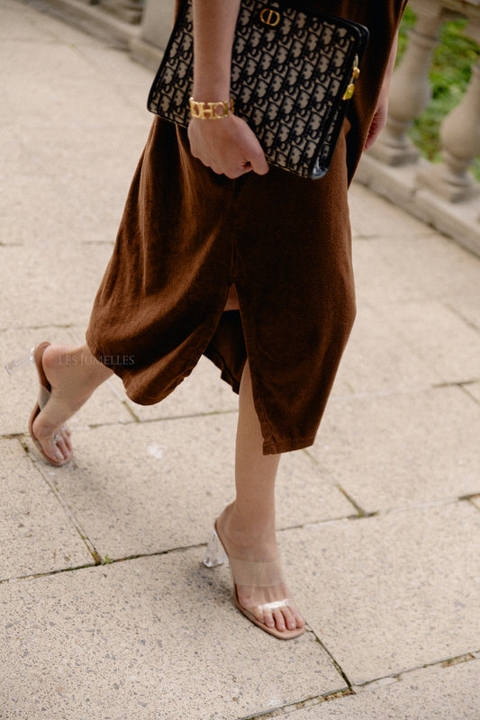 Les Jumelles Clara terry dress hot chocolate