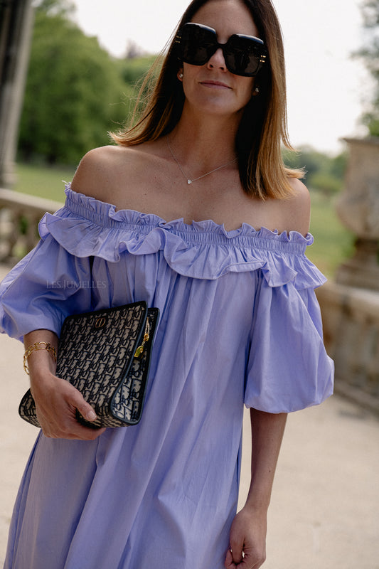 Les Jumelles Eleonore off shoulder maxi dress lilac
