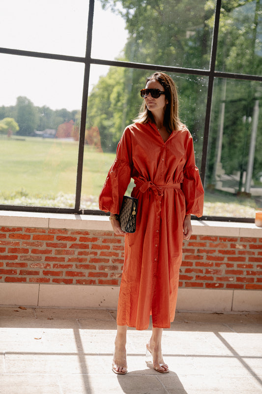 Les Jumelles Scarlet maxi dress terracotta