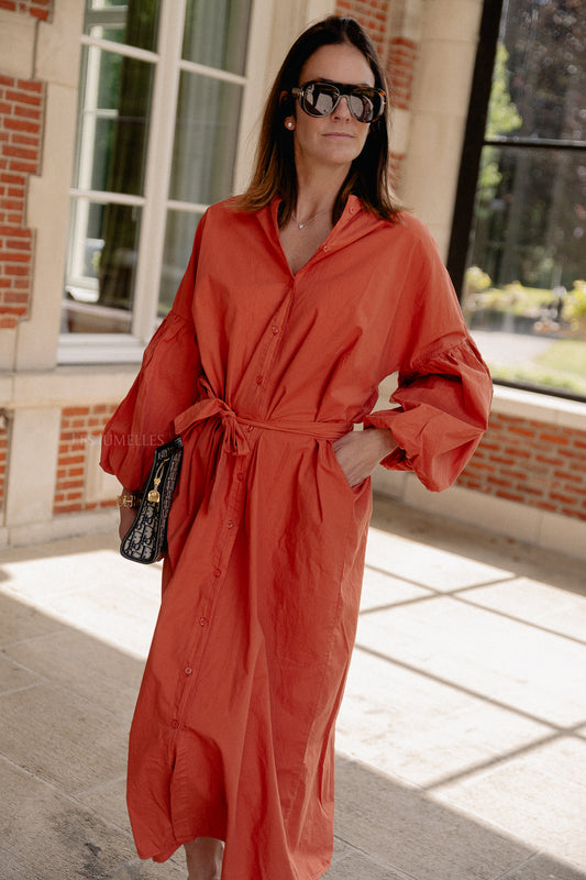 Les Jumelles Scarlet maxi dress terracotta