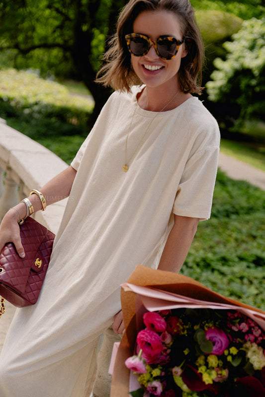 Les Jumelles Clara terry dress ecru
