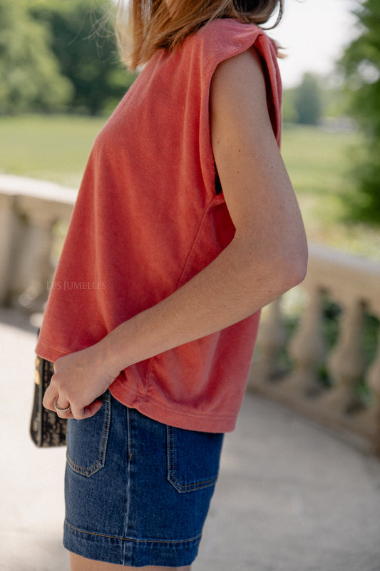 Les Jumelles Clara SS terry shirt peperosa