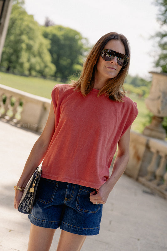 Les Jumelles Clara SS terry shirt peperosa