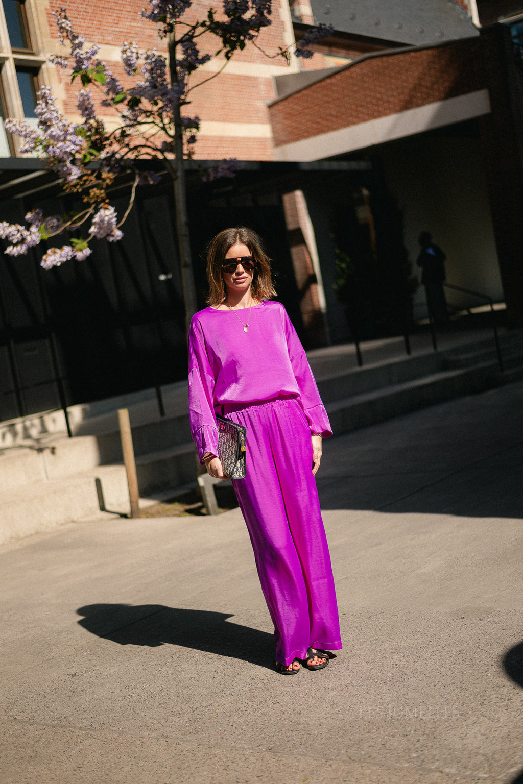 Gill sateen pants - orchid purple