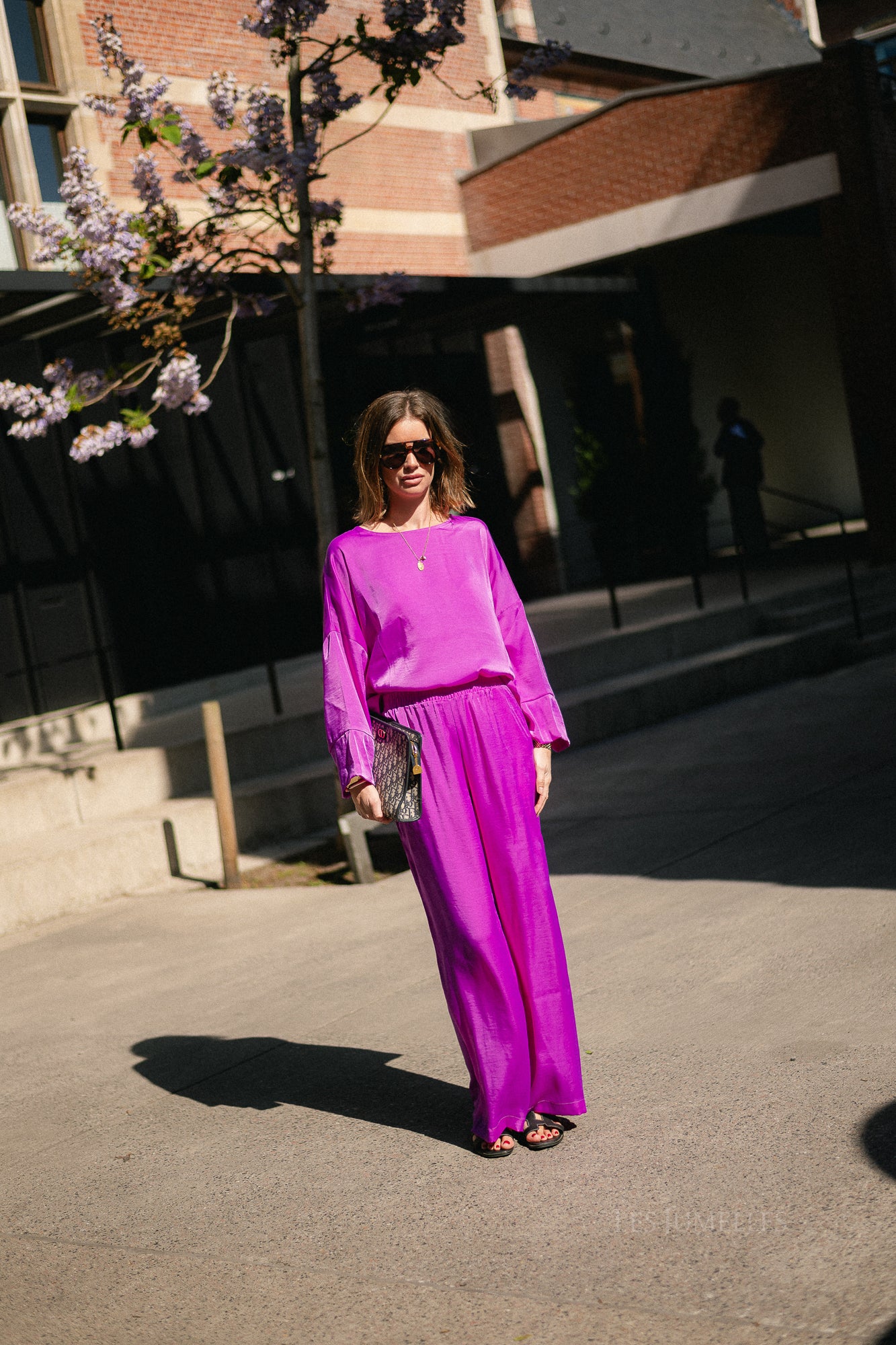Gill sateen pants - orchid purple