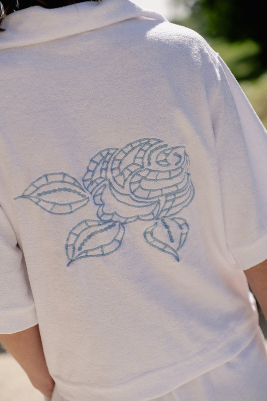 Les Jumelles Rosalie terry shirt white/blue