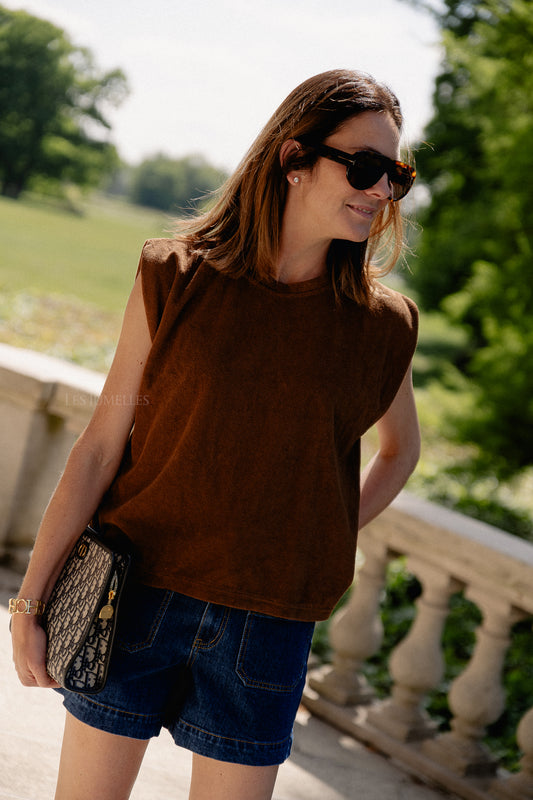 Les Jumelles Clara SS terry shirt hot chocolate
