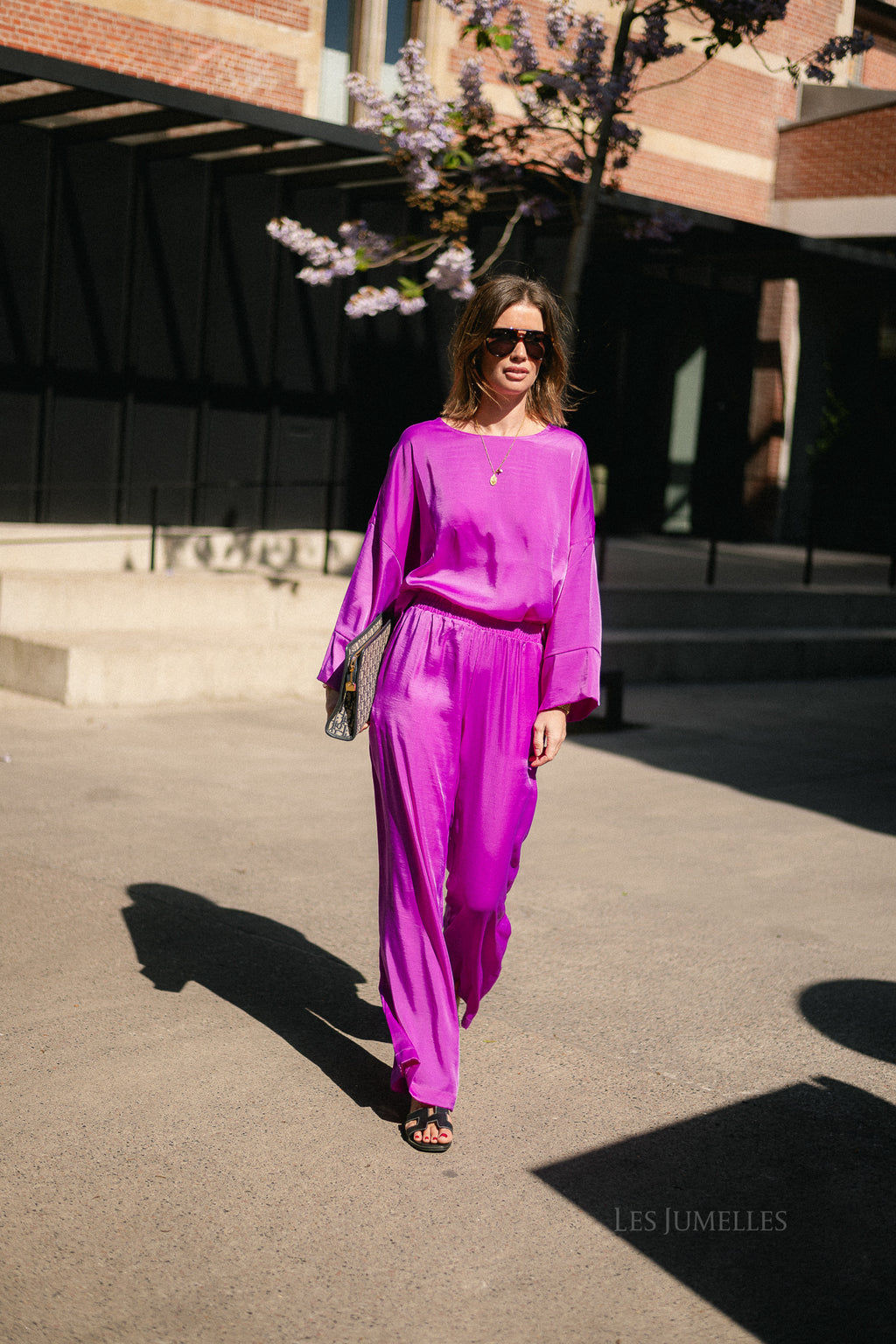 Gill sateen pants - orchid purple
