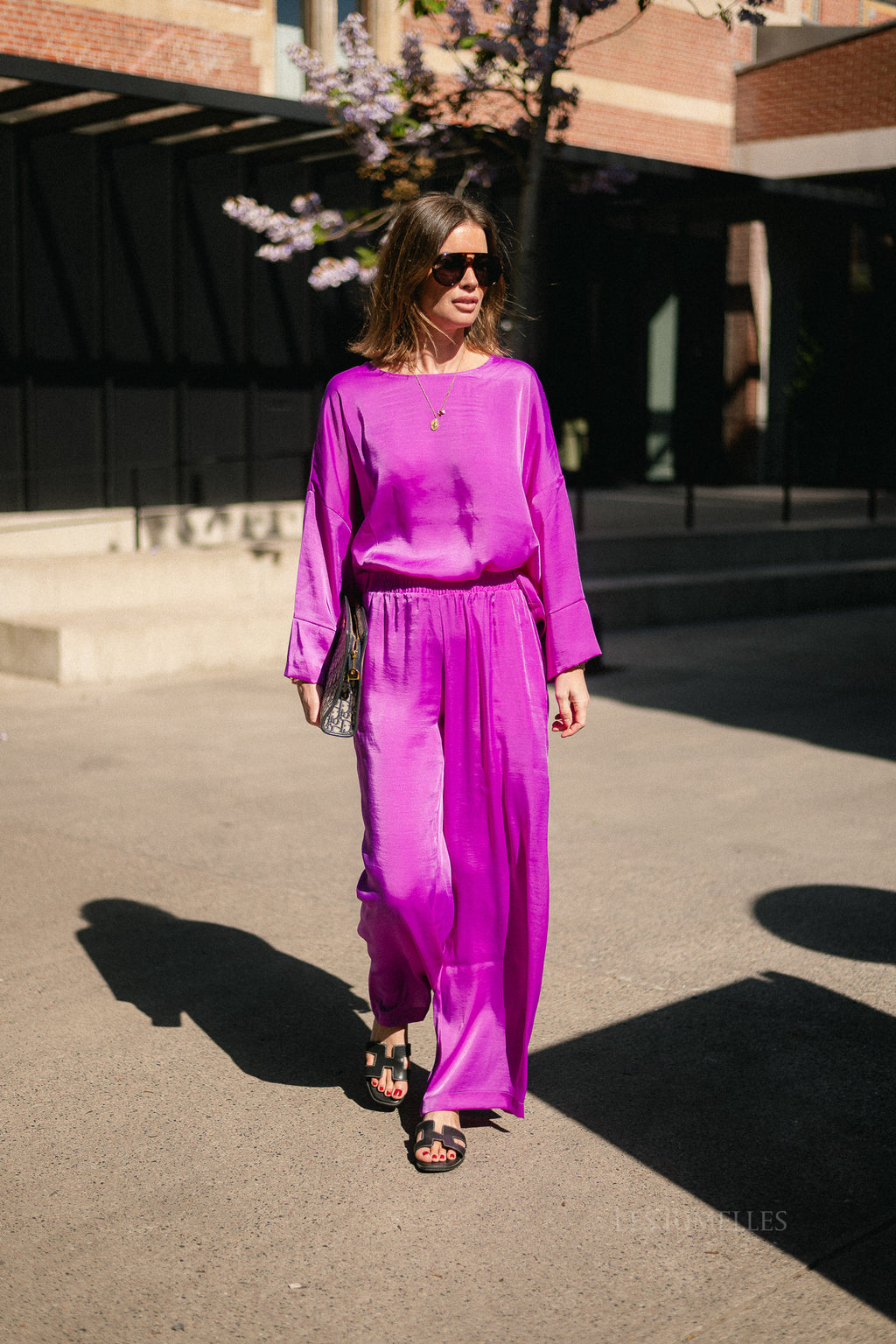 Gill sateen pants - orchid purple