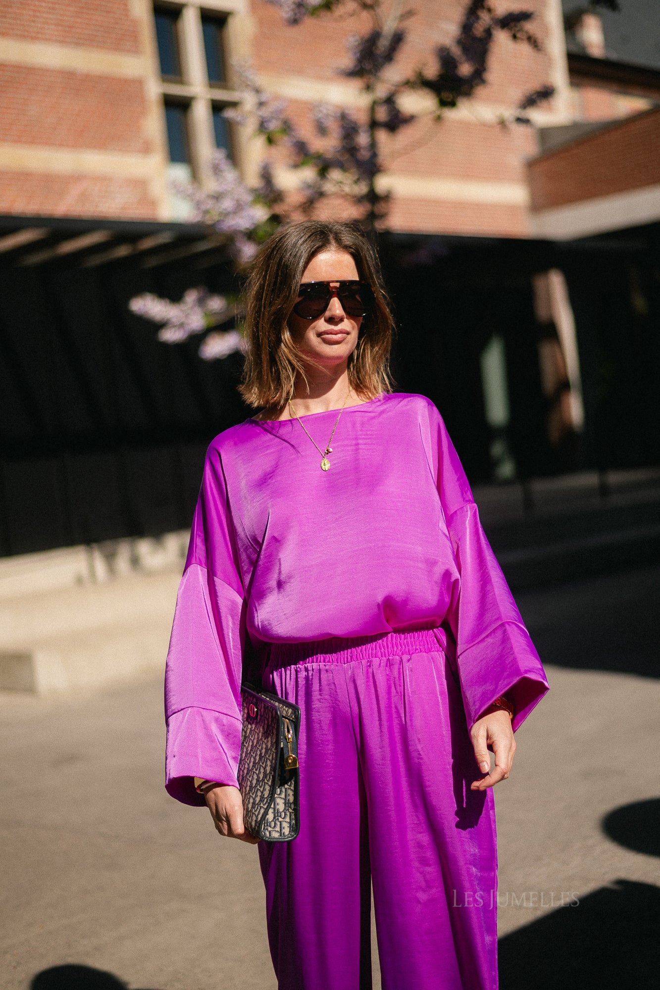 Gill sateen blouse orchid purple