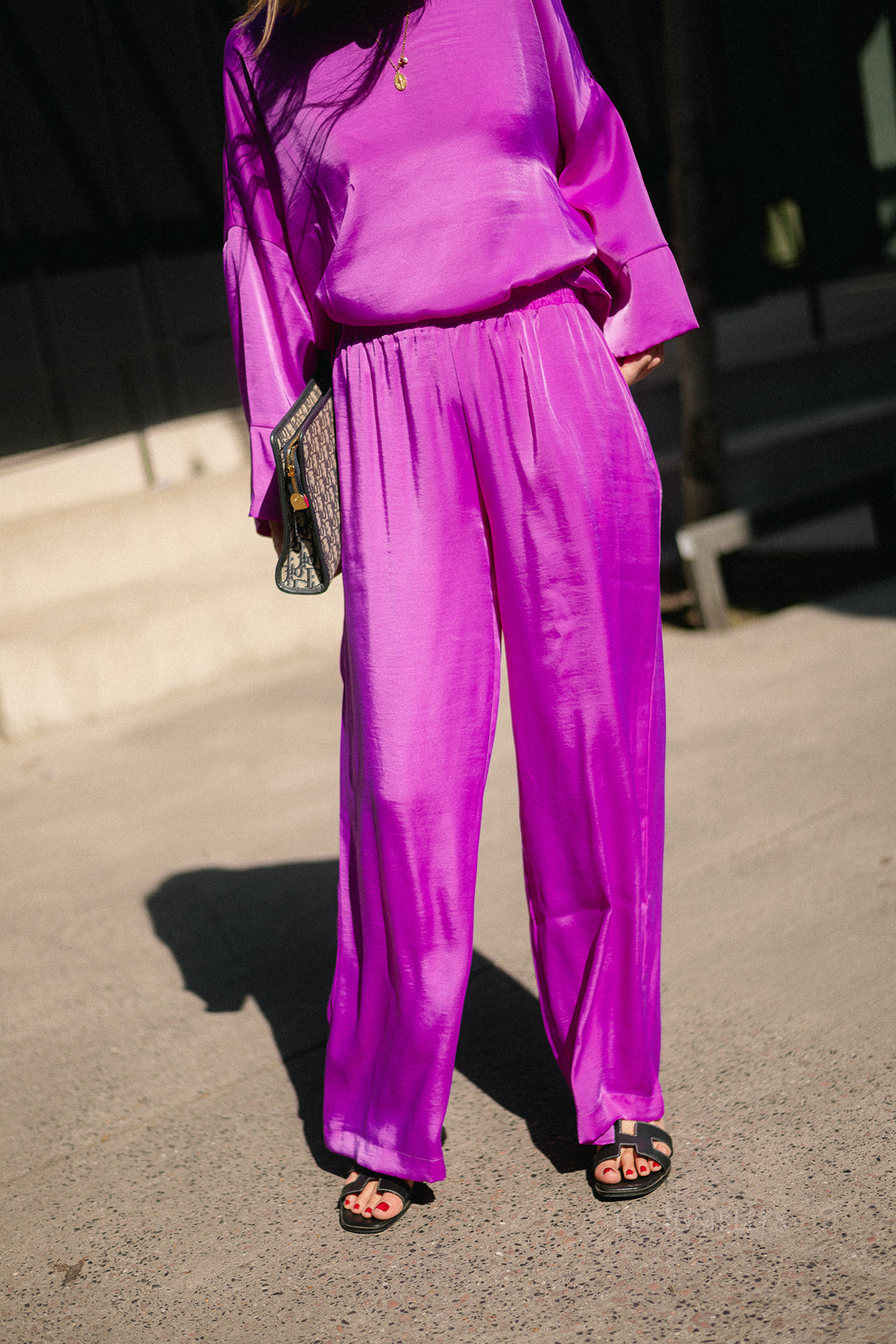Gill sateen pants - orchid purple
