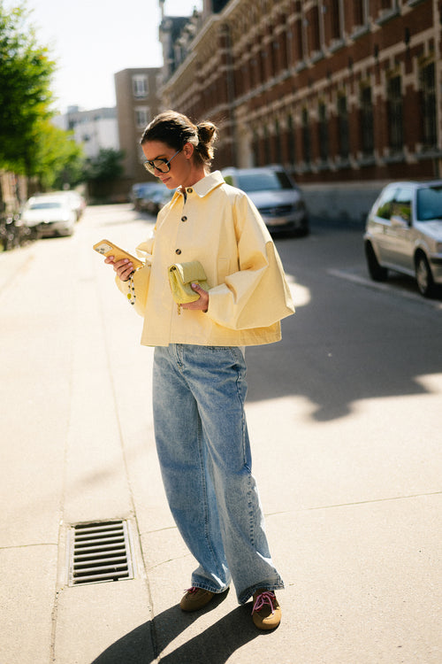 Jodie PU jacket butter yellow