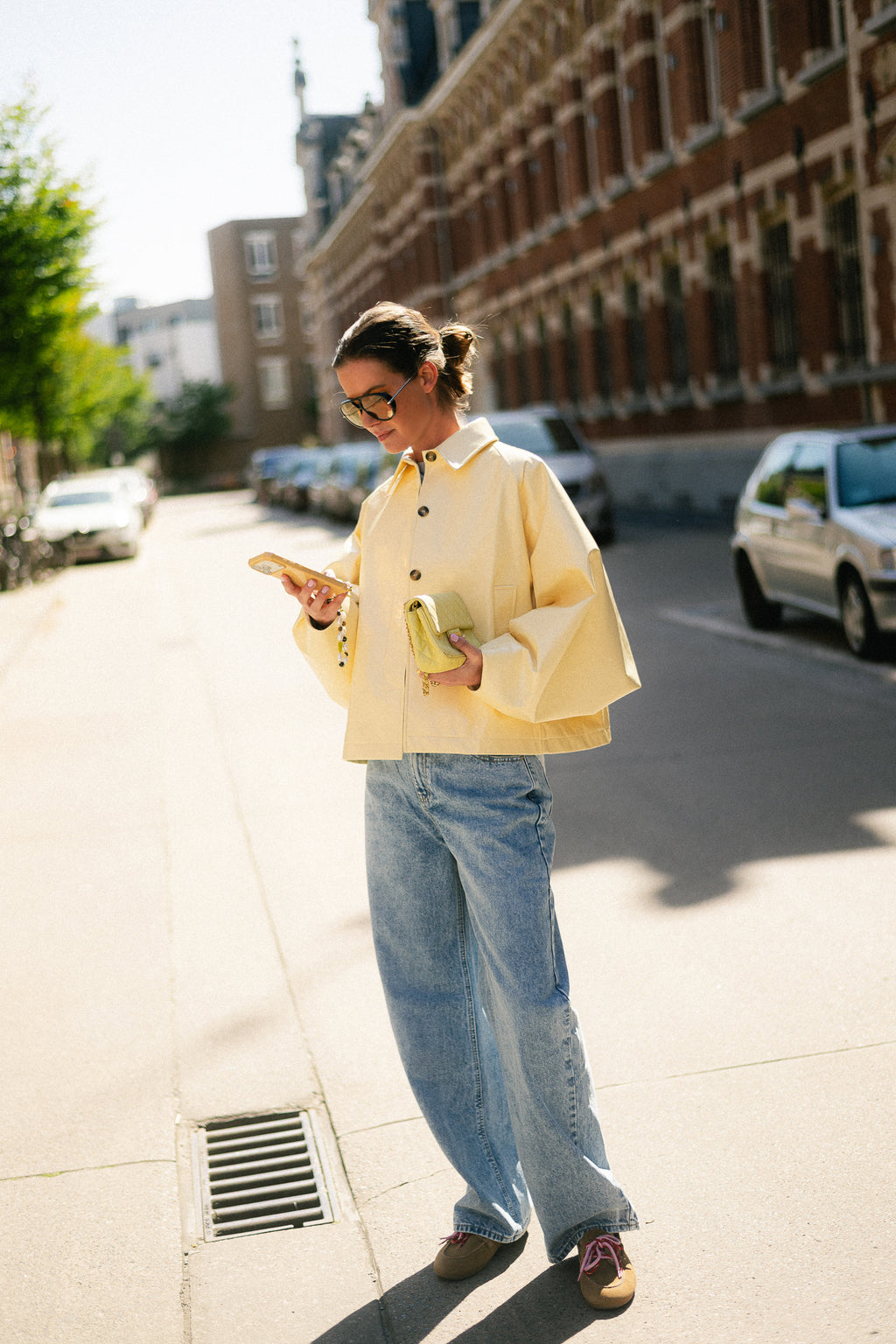 Jodie PU jacket butter yellow