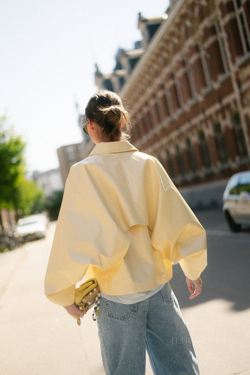 Jodie PU jacket butter yellow