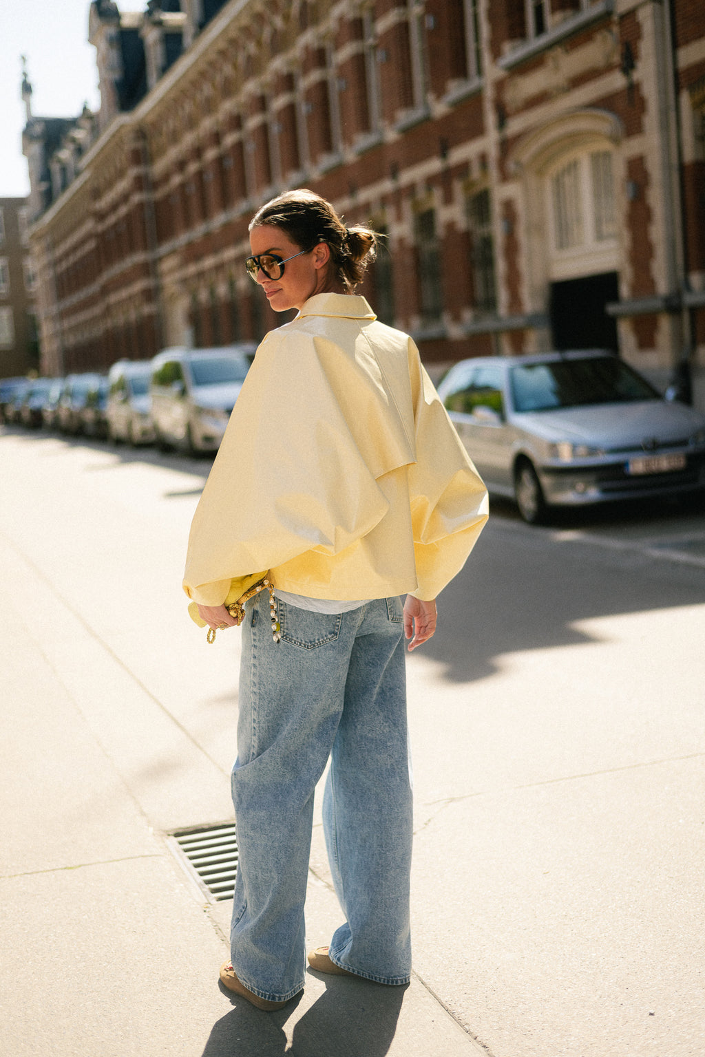 Jodie PU jacket butter yellow