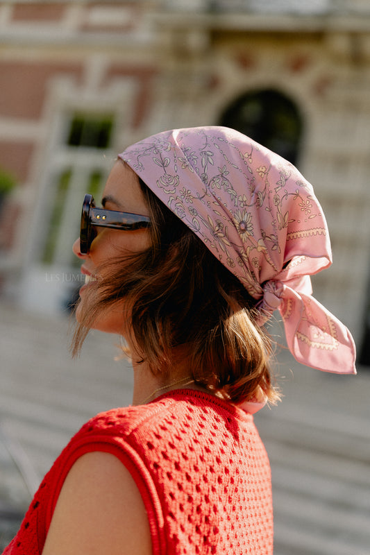 Les Jumelles Nassilia Sia scarf pink nectar