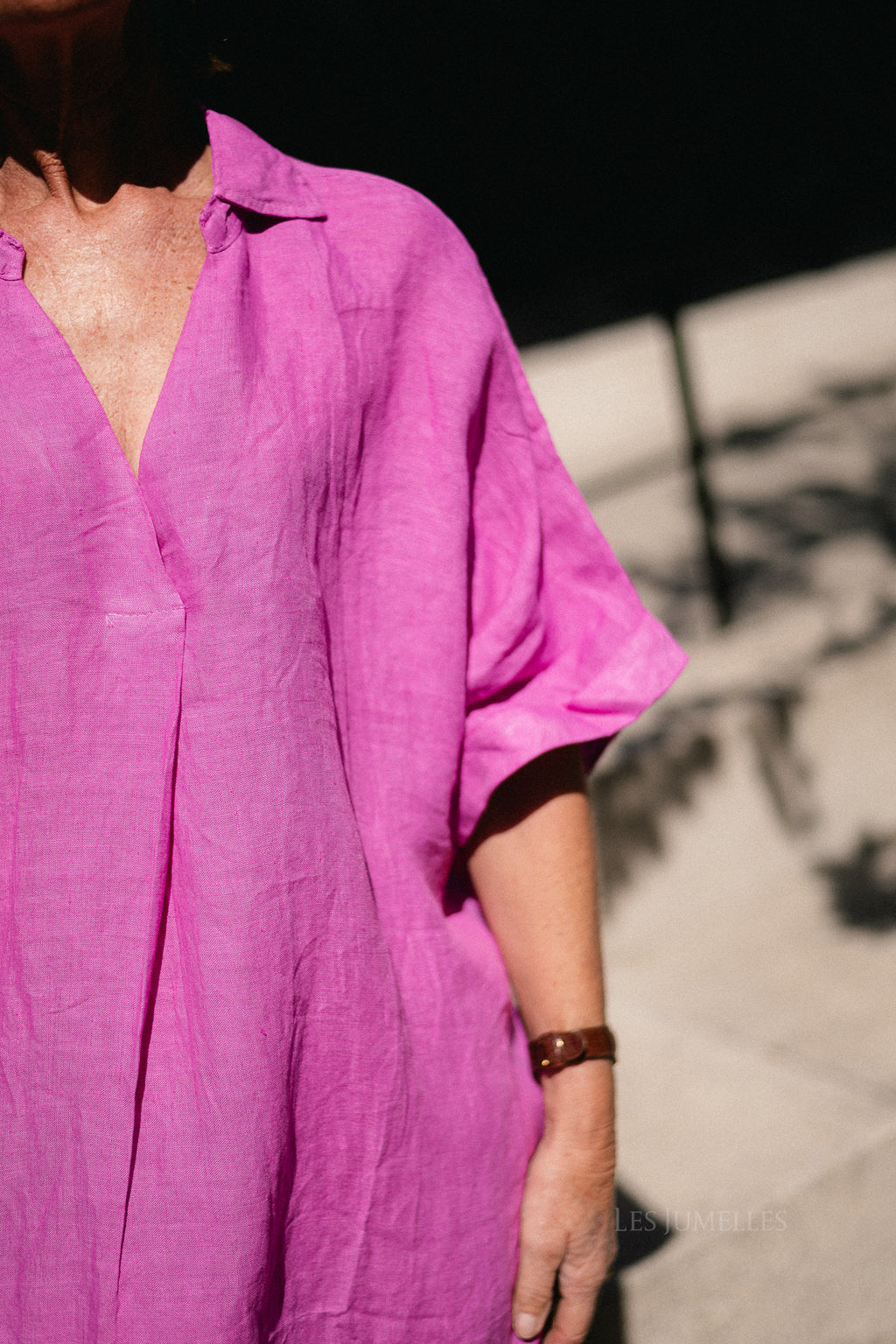 Isabeau linen maxi dress orchid