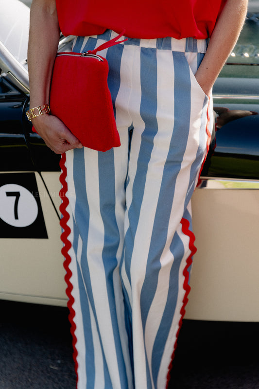 Les Jumelles Gemma striped pants white/blue