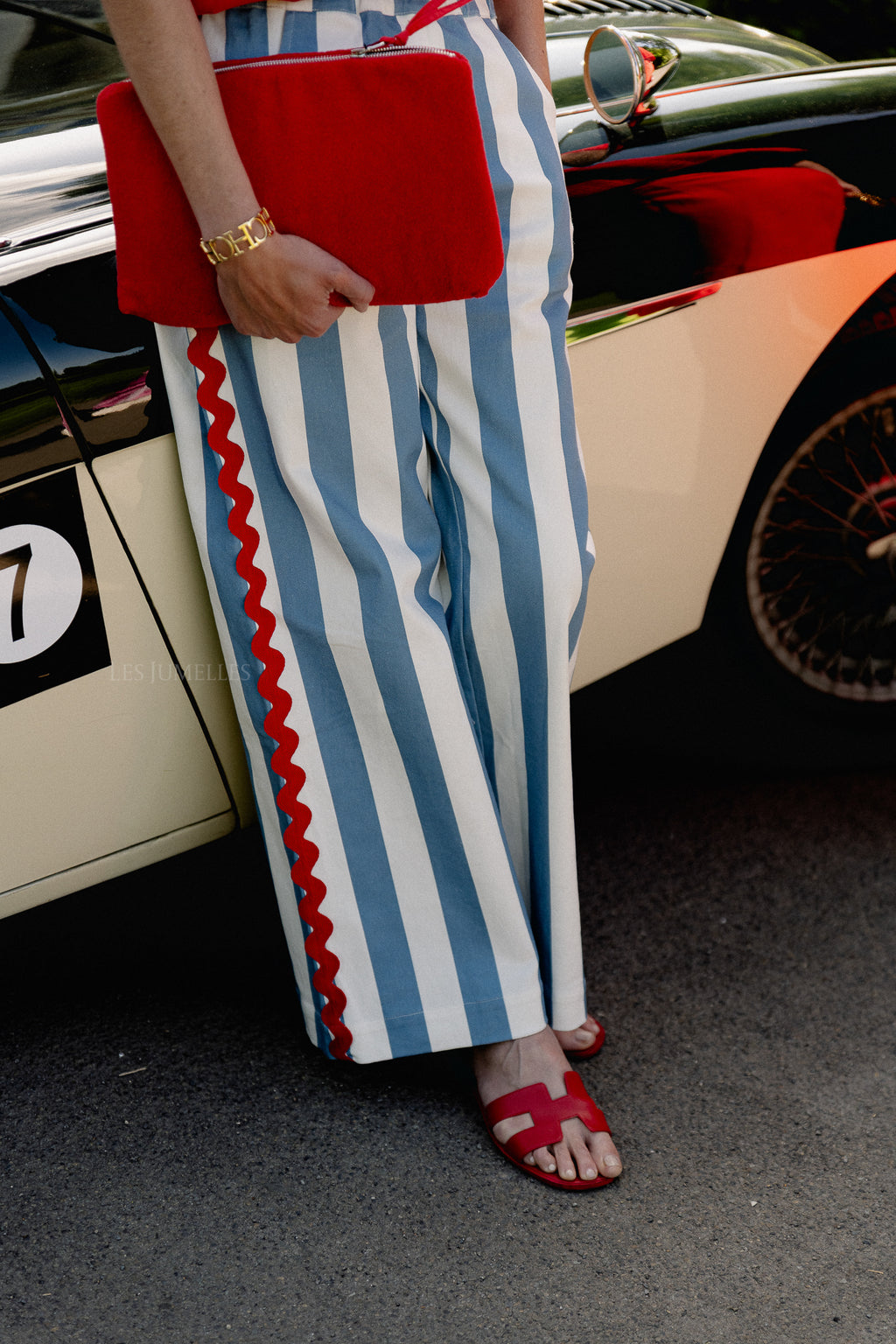 Gemma striped pants white/blue