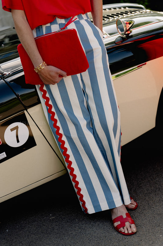 Les Jumelles Gemma striped pants white/blue