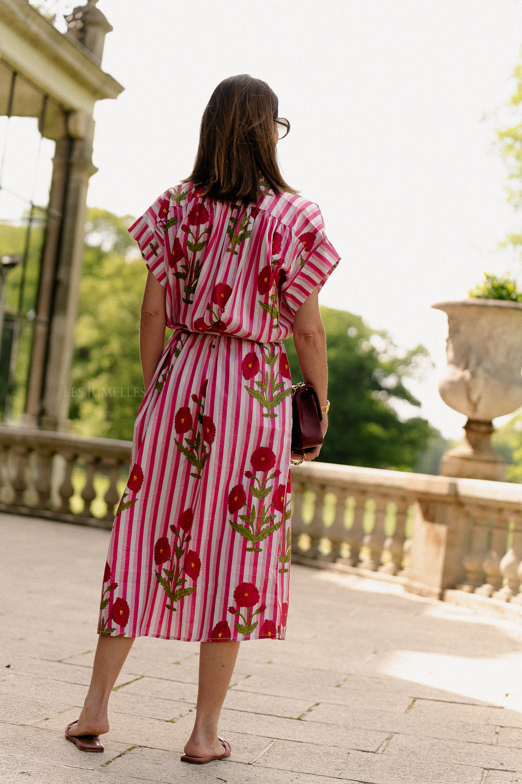Holly Maxikleid mit pinken Streifen