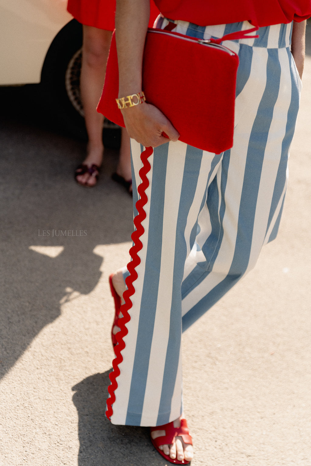 Gemma striped pants white/blue