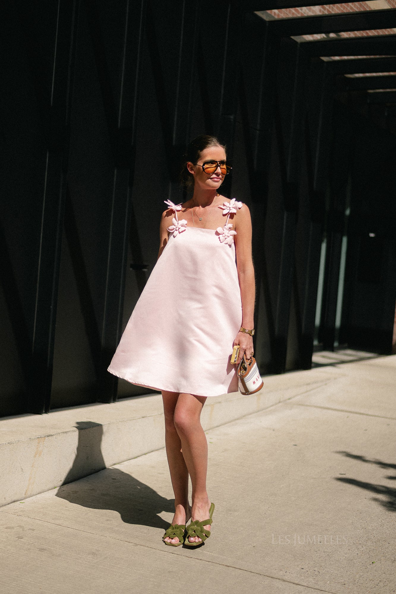 YASDouce strap midi dress blushing pink