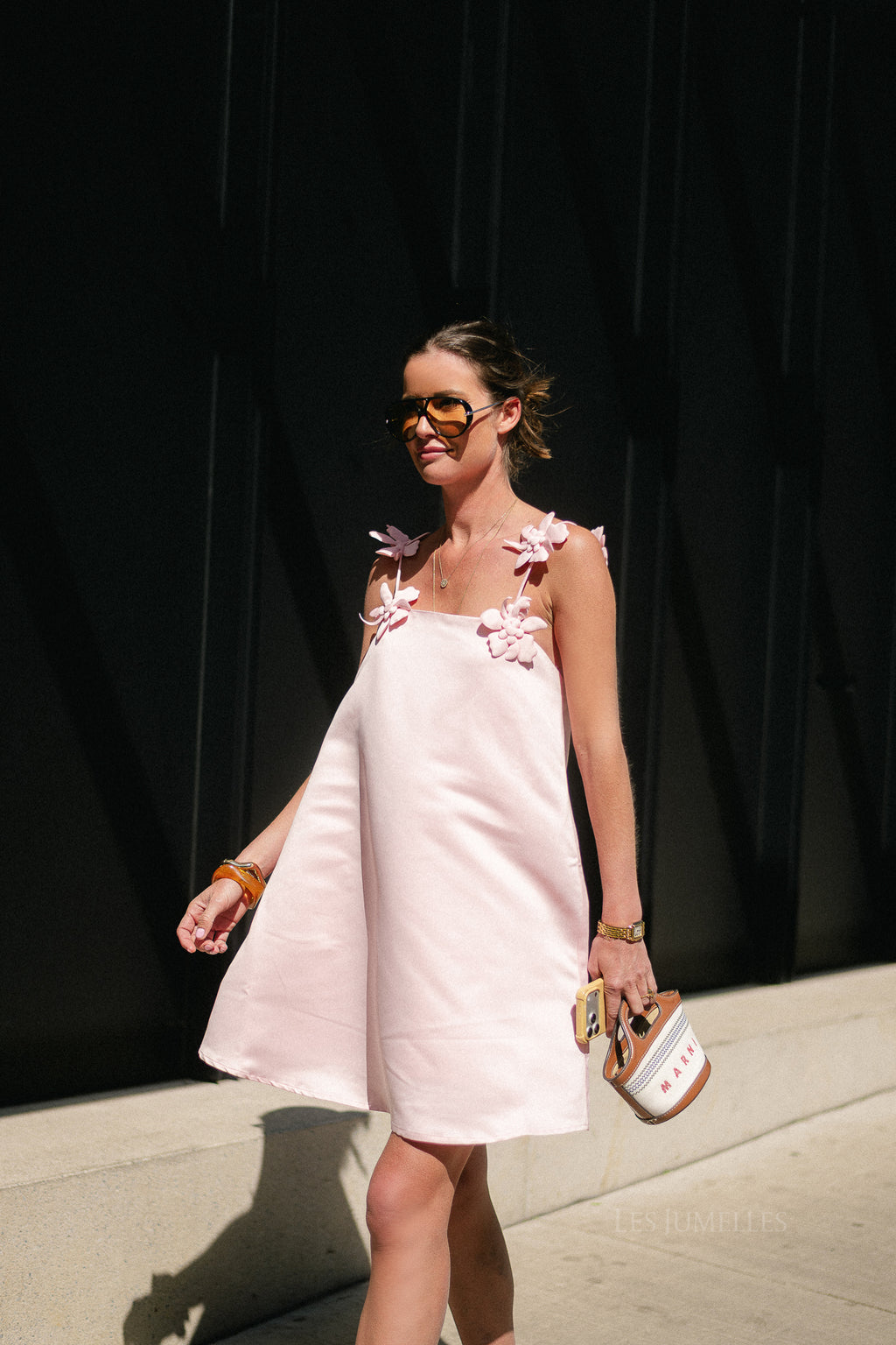 YASDouce strap midi dress blushing pink