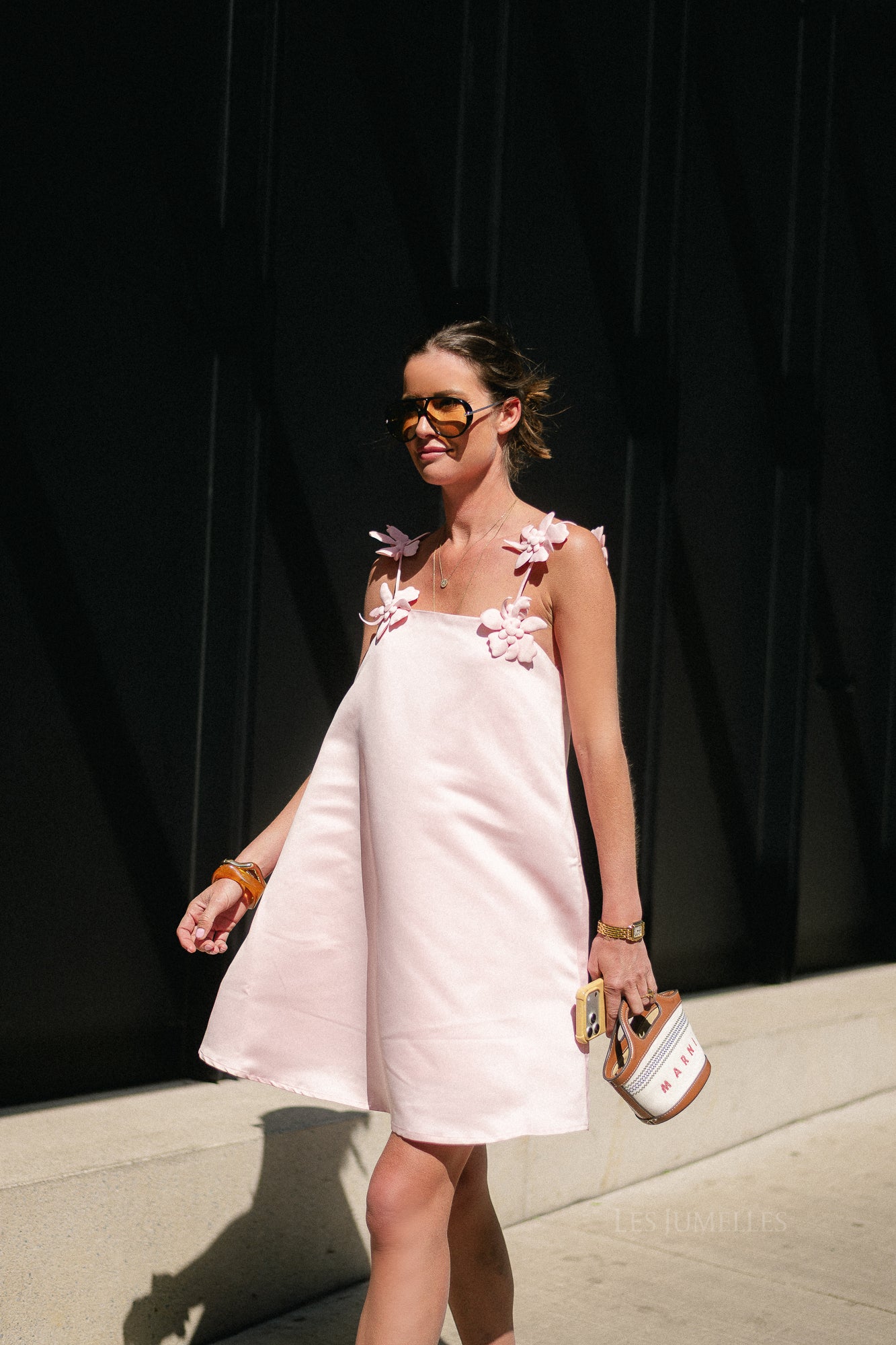 YASDouce strap midi dress blushing pink