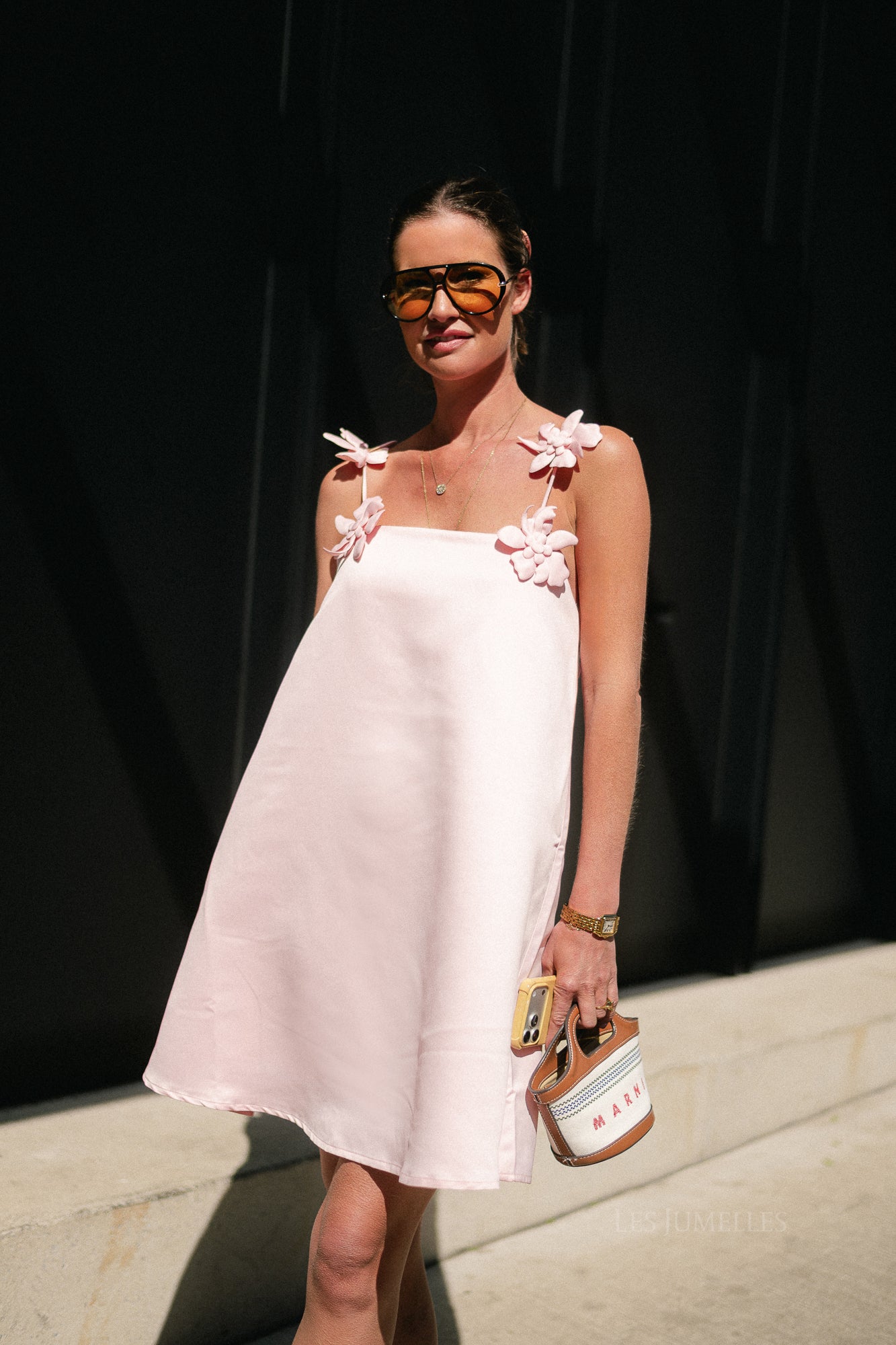 YASDouce strap midi dress blushing pink
