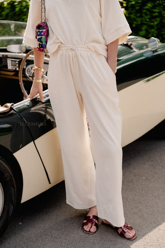 Les Jumelles Miley terry pants cream