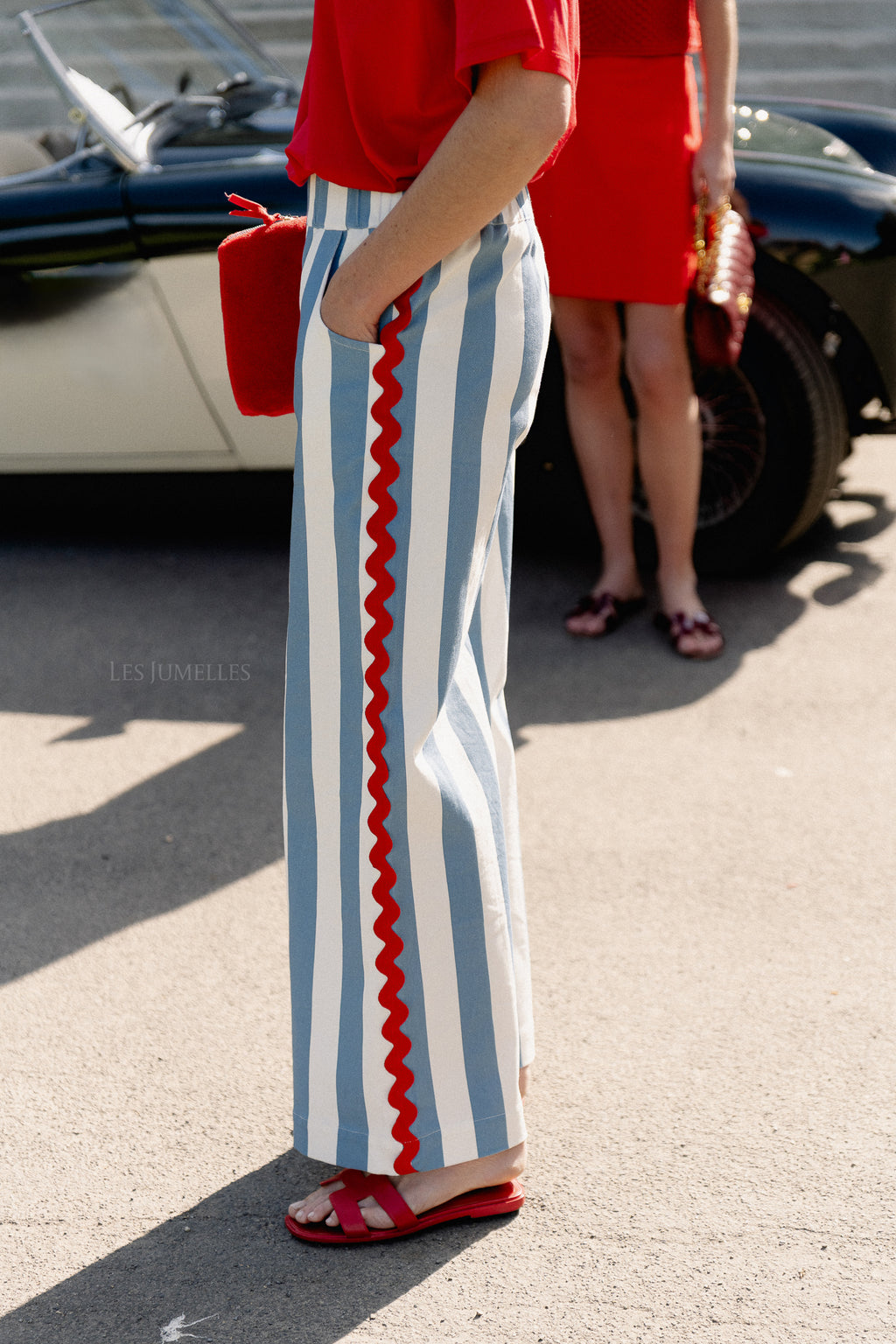 Gemma striped pants white/blue