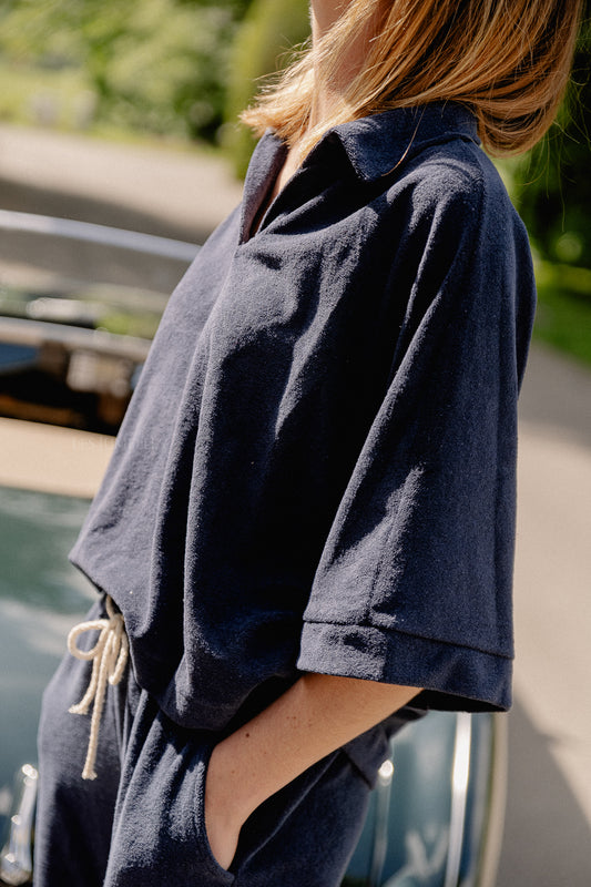 Les Jumelles Miley terry shirt navy