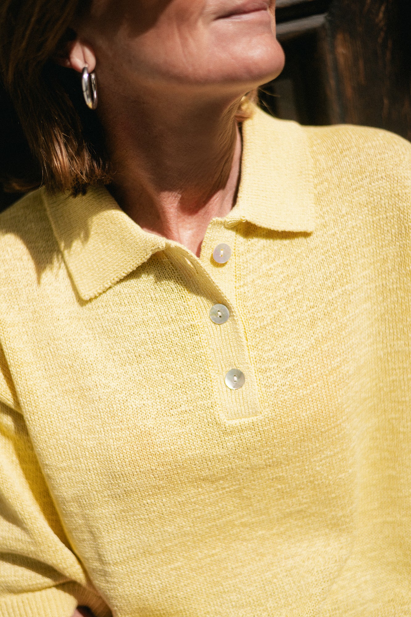 Anaya knit polo lemon meringue