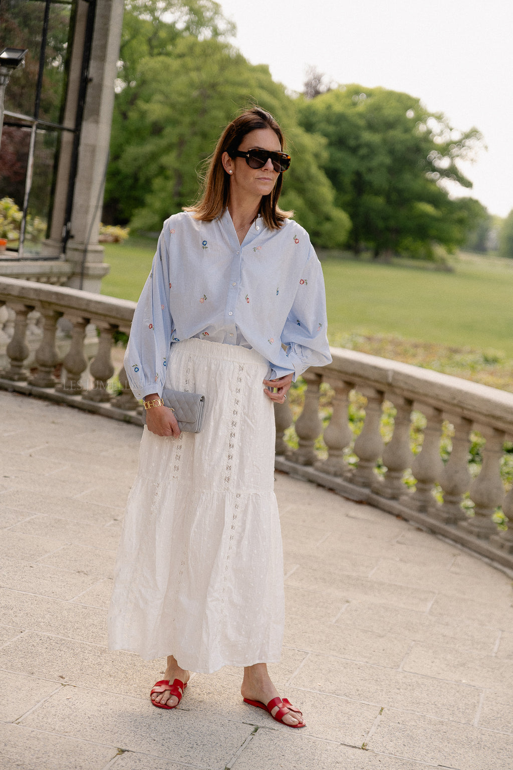 YASThia HW ankle skirt star white