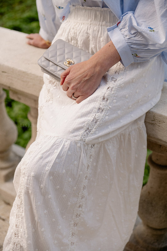 Les Jumelles YASThia HW ankle skirt star white