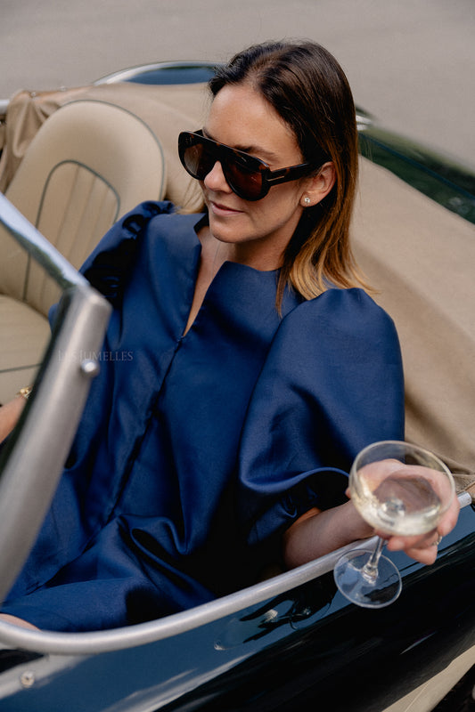 Les Jumelles Charlotte jurk marineblauw