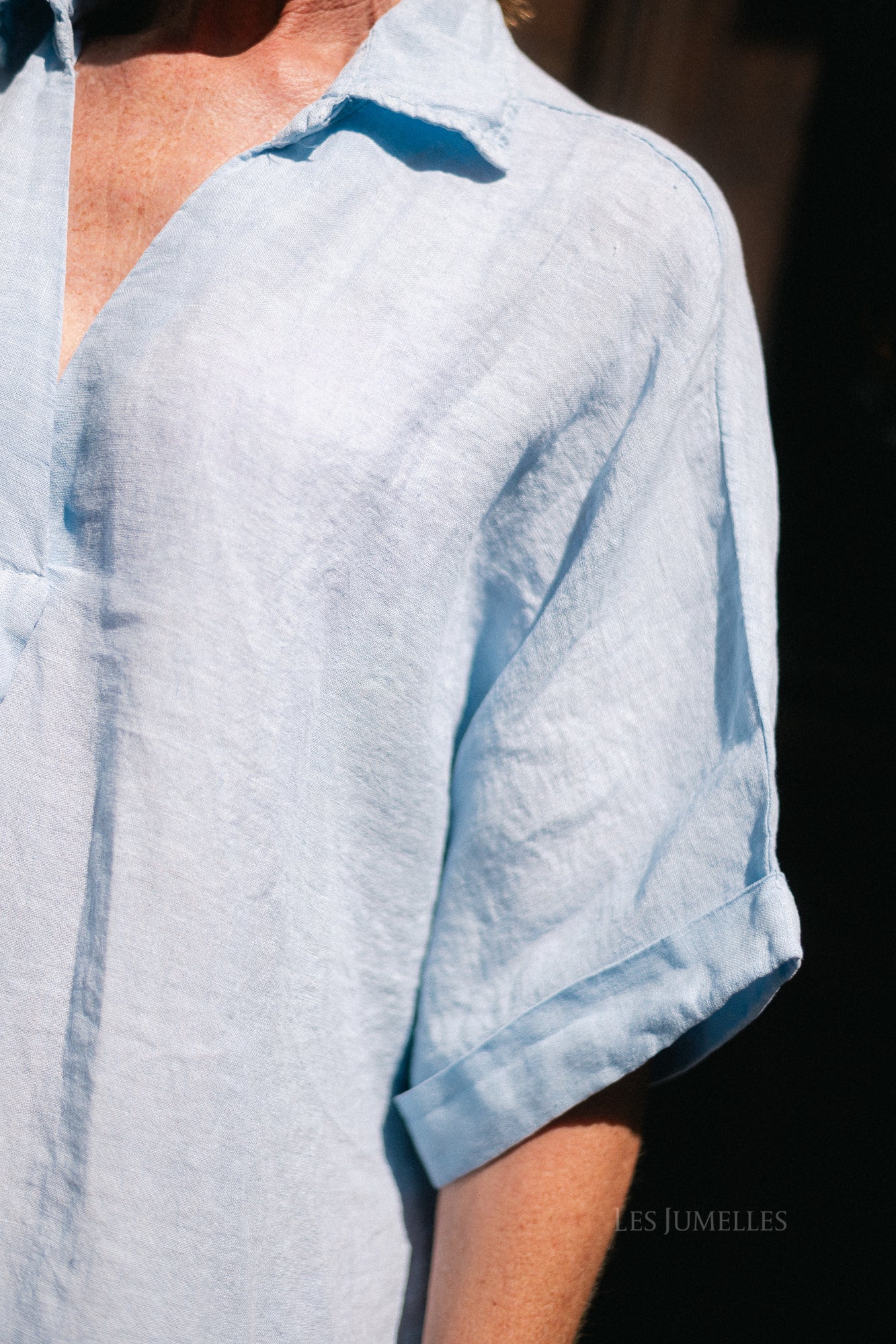 Isabeau linen maxi dress sky blue