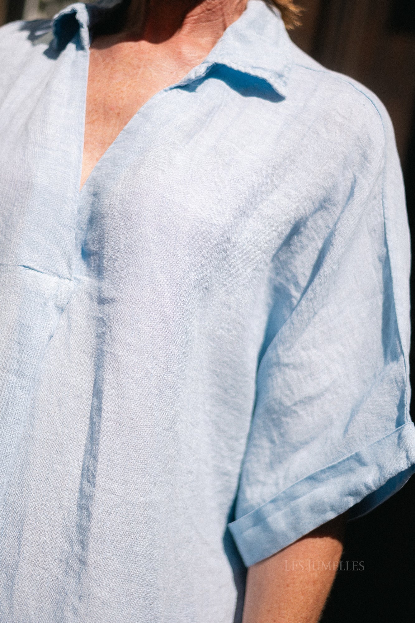 Isabeau linen maxi dress sky blue