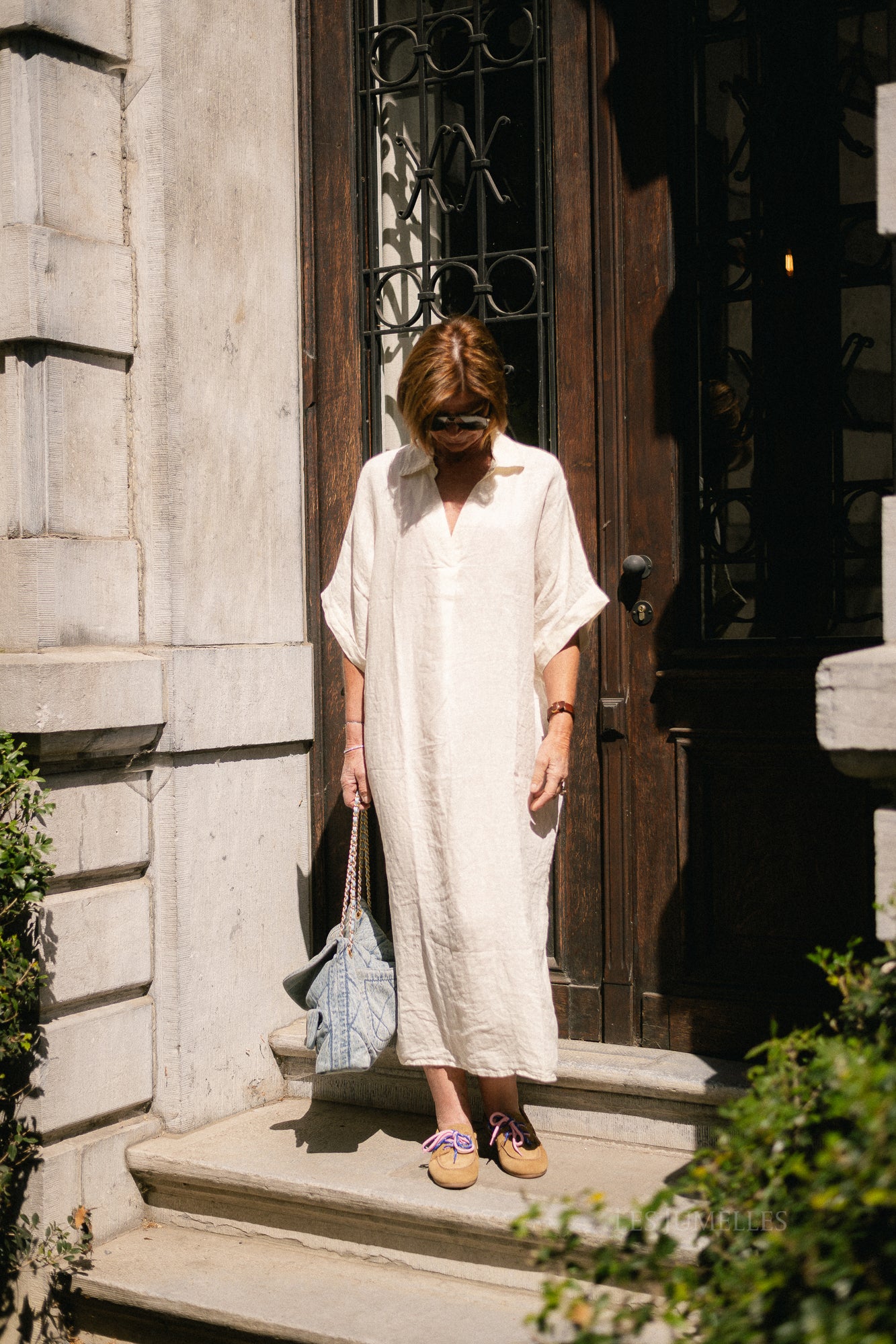 Isabeau linen maxi dress butter